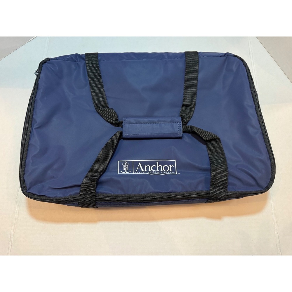 Anchor Hocking Navy Blue Insulated Casserole Carrier Travel Bag Z-8535R